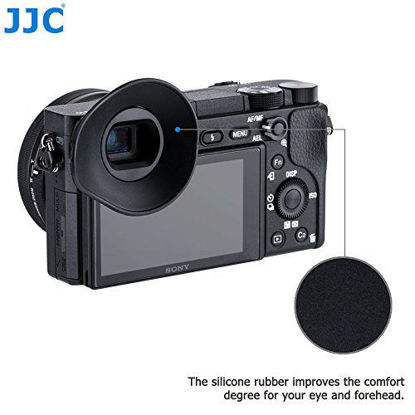 Picture of JJC ES-A6300 Large Eyecup Eyepiece for Sony a6300 a6000 NEX-6 NEX-7, Ergonomic Oval Shape Soft Silicone, 360º Rotatable, a6300 Eye Cup, a6000 Eyecup, a6300 Eye Piece Replaces Sony-EP10 Eyecup