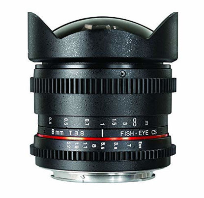 Picture of Rokinon RK8MV-N 8mm T3.8 Cine Fisheye Lens for Nikon Video DSLR with Declicked Aperture