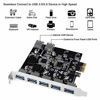 Picture of FebSmart 7-Ports USB 3.0 Superspeed 5Gbps PCI Express (PCIe) Expansion Card for Windows Server, XP, Vista,7,8,8.1,10 PCs-Build in Self-Powered Technology-No Need Additional Power Supply (FS-U7-Pro)