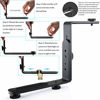 Picture of EXMAX Metal Aluminum Alloy L-Shape Camera Flash Bracket Flashlight Camera Holder Mount Quick Flip DSLR SLR