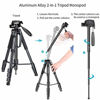 Picture of Neewer Portable Aluminum Alloy Camera 2-in-1 Tripod Monopod Max. 70"/177 cm with 3-Way Swivel Pan Head and Carrying Bag for DSLR,DV Video Camcorder