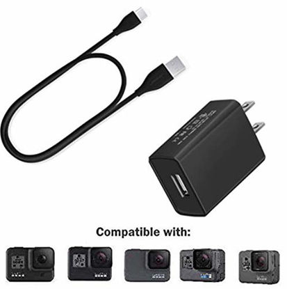 Picture of Type C Fast Power AC Adapter Charger Charging Power Supply Cable Cord Line for GoPro Hero 8 Black MAX Hero 7 Black Silver White GoPro Hero 6 Black Hero 5 Black, Hero 2018, Hero5 Session