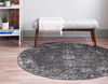 Picture of Unique Loom Sofia Collection Traditional Vintage Dark Gray/Ivory Round Rug (7' 0 x 7' 0)