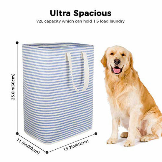 Picture of Lifewit 72L Freestanding Laundry Hamper Collapsible Large Clothes Basket with Easy Carry Extended Handles for Clothes Toys, Blue