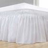 Picture of Biscaynebay Wrap Around Bed Skirts Elastic Dust Ruffles, Easy Fit Wrinkle and Fade Resistant Silky Luxrious Fabric Solid Color, White for Twin and Twin XL Size Beds 21 Inches Drop