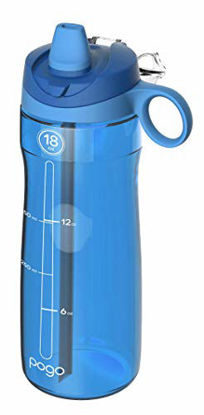 Picture of Pogo BPA-Free Plastic Water Bottle with Chug Lid, Blue, 18 oz