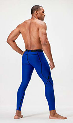 Picture of DEVOPS 2 Pack Men's Compression Pants Athletic Leggings (Medium, Black/Blue)