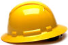 Picture of Pyramex Ridgeline Full Brim Hard Hat, 4-Point Ratchet Suspension, Yellow