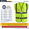 Picture of JKSafety 9 Pockets Class 2 High Visibility Zipper Front Safety Vest With Reflective Strips, Yellow Meets ANSI/ISEA Standards (Large)