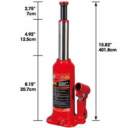 Picture of BIG RED T90603B Torin Hydraulic Welded Bottle Jack, 6 Ton (12,000 lb) Capacity, Red