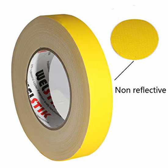 Picture of WELSTIK 1 Pack Yellow Gaffer Tape,1"X 60 Yards-10% Longer-Heavy Duty Gaffer Floor Tape Matte Finish for Film Schools,Broadcasting Classes,Box-Sealing,Multipurpose,Non-Reflective Easy to Rip