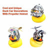 Picture of wonuu Rubber Duck Toy Car Ornaments Yellow Duck Car Dashboard Decorations with Propeller Helmet