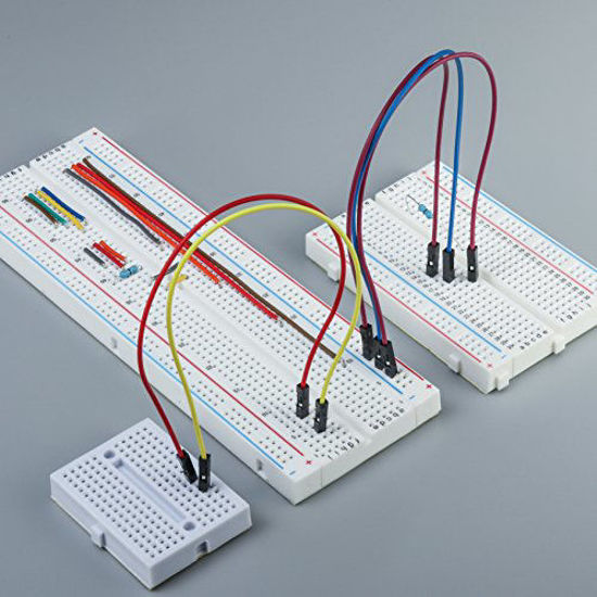 Picture of DEYUE Solderless Prototype Breadboard | 1x830 tie in Point Breadboard 2x400 tie in Points Circuit Boards 6x170 tie Points Mini Modular breadboard Kit