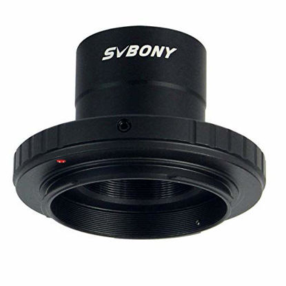 Picture of SVBONY T Adapter 1.25 inches and T2 T Ring Adapter Compatible for Any Standard Nikon Lens and Telescope Microscope Metal