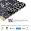 Picture of MHQJRH PCI Express SATA 3.0 Controller Card, 2-Port PCIe to SATA III 6GB / s Built-in Adapter Converter, PCI-E to SATA 3.0 Disk Array Cardwith Small Bracket and 2 SATA Cable Support SSD and HDD