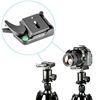 Picture of Neewer Black Aluminum Alloy Quick Release QR Plate Adapter with 1/4"-3/8" Screw and Bubble Lever for DSLR Camera Tripod Monopod Stabilizer Ball Head