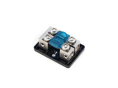 Picture of KnuKonceptz Bassik 2 Way Mini ANL Fuse Distribution Block - 1/0 Gauge to 4 Gauge - 20 Amp