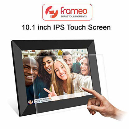Picture of FRAMEO Digital Picture Frame WiFi 10 inch with IPS HD Touch Screen Auto-Rotate 16GB Storage Smart Cloud Photo Frame Easy Setup to Share Photos or Videos via Free App at Anytime and Anywhere