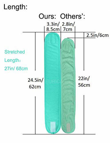 Picture of EUICAE Spa Headband Hair Wrap Sweat Headband Head Wrap Hair Towel Wrap Non-slip Stretchable Washable Makeup Headband for Face Wash Facial Treatment Sport Salon Fits All Pack of 6 All Mint Green