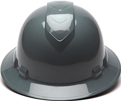 Picture of Pyramex Ridgeline Full Brim Hard Hat, 4-Point Ratchet Suspension, Slate Gray