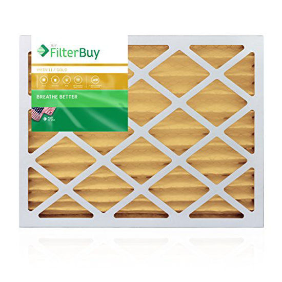 Picture of FilterBuy 18x25x2 MERV 11 Pleated AC Furnace Air Filter, (Pack of 2 Filters), 18x25x2 - Gold