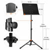 Picture of CAHAYA 2 in 1 Dual-use Sheet Music Stand & Desktop Book Stand Metal Portable Solid Back with Carrying Bag, Sheet Music Folder & Clip, Projector Stand, Laptop Stand, Bible Book Stand, Tablet Stand