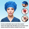 Picture of ABAMERICA Bouffant Caps with Button and Sweatband,Adjustable Working Hats for Women Men,One Size Fits All (Navy02)