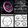 Picture of Alusbell Crystal Diamond Steering Wheel Cover Soft Velvet Feel Bling Steering Wheel Cover for Women Universal 15 inch Plush Wheel Cover for Escape Fusion Focus Accord Prius Rav4 Rose Red