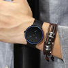 Picture of Mens Watches Ultra-Thin Minimalist Waterproof-Fashion Wrist Watch for Men Unisex Dress with Stainless Steel Mesh Band-Blue Hands (New)