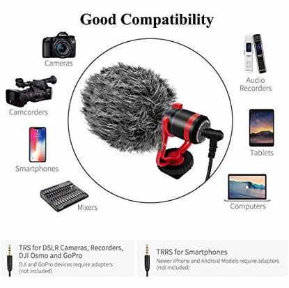 Picture of Microphone for iPhone Smartphone Video Microphone Kit with LED Light Tripod 3.5mm Jack External Mic for Interview Android Samsung Vloging YouTube Asmr