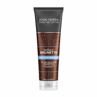 Picture of John Frieda Brilliant Brunette Multi-Tone Revealing Shampoo, Color Protecting Shampoo, Helps Unlock Vibrant Color, 8.45 Ounce