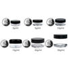 Picture of 40 New empty 10 Gram (0.35 oz) Plastic Pot Jars - BPA FREE Clear Round Acrylic Container for Travel, Cosmetic, Makeup, Bead, Sample, Lip Balm, Candy, Herbs, Eye Shadow 10g/10ml (Black Lid)