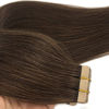 Picture of GOO GOO 20 inch Human Hair Extensions Tape in Chocolate Brown Real Natural Hair Extensions Tape in Skin Weft Silky Straight 50g 20pcs