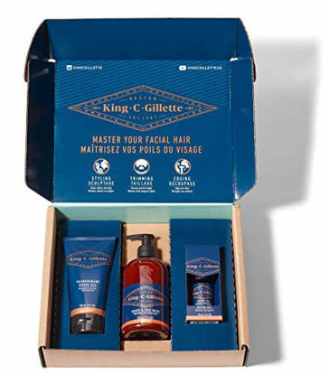Picture of King C. Gillette Men's Beard Care Gift Kit, Beard and Face Wash, Beard Oil, Shave Gel