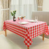 Picture of Hiasan Red and White Checkered Tablecloth Rectangle - Stain Resistant, Waterproof Polyester Picnic Table Cloth Gingham, 60 x 84 Inch