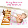 Picture of ROYAL CRAFT WOOD Luxury Bathtub Caddy Tray, One or Two Person Bath and Bed Tray, Bonus Free Soap Holder (Natural)