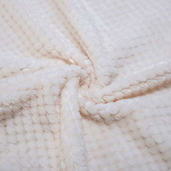 Picture of Fuzzy Throw Blanket, Plush Fleece Blankets for Adults, Toddler, Boys and Girls, Warm Soft Blankets and Throws for Bed, Couch, Sofa, Travel and Outdoor, Camping (Throw(50"x70"), L-Cream)