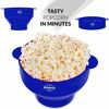 Picture of The Original Popco Silicone Microwave Popcorn Popper with Handles, Silicone Popcorn Maker, Collapsible Bowl Bpa Free and Dishwasher Safe - 15 Colors Available (Blue)