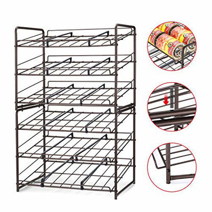 Picture of Simple Trending Can Rack Organizer, Stackable Can Storage Dispenser Holds up to 36 Cans for Kitchen Cabinet or Pantry, Bronze