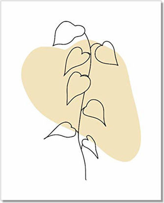 Picture of Line Art - Minimalist Decor - Floral Abstract Prints (Set of 6) - 8x10 - Unframed