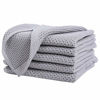 Picture of Homaxy 100% Cotton Waffle Weave Kitchen Dish Cloths, Ultra Soft Absorbent Quick Drying Dish Towels, 12x12 Inches, 6-Pack, Light Gray