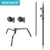 Picture of Neewer Photo Studio Heavy Duty 10 feet/3 Meters Adjustable C-Stand, 3.5 feet/1 Meter Holding Arm, 2 Pieces Grip Head for Video Reflector, Monolight and Other Photographic Equipment (Black)