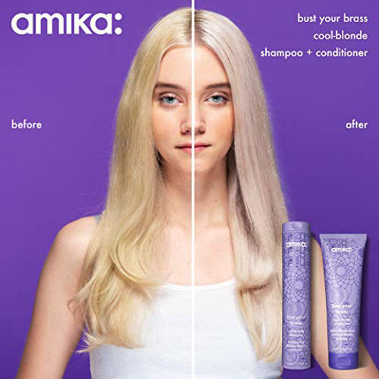 Picture of amika Bust Your Brass Cool Blonde Conditioner, 8.45 Fl oz