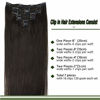 Picture of GOO GOO Hair Extensions Clip in Human Hair 24 Inch 120g 7pcs Dark Brown Hair Extensions Remy Human Hair Extensions Clip in Real Hair Extensions Straight