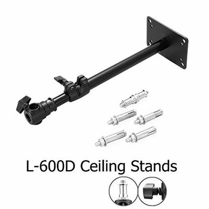 Picture of Meking Photography Studio Wall Mount, Camera Wall Ceiling Mount Boom Arm Up to 22" for Photo Video Monolights, Umbrellas, Reflectors, Overhead with 3/8" 1/4" Thread
