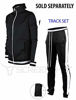 Picture of SCREENSHOTBRAND-S41700 Mens Hip Hop Premium Slim Fit Track Pants - Athletic Jogger Bottom with Side Taping-Black-Medium