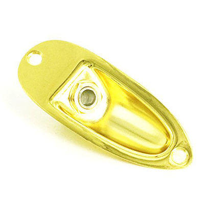 Picture of Greenten Loaded Jack Socket Plate with Screws for FD Strat Stratocaster Electric Guitar Replacement (Gold)