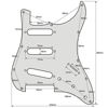 Picture of IKN SSS 11 Hole Strat Guitar Pickguard Tremolo Cavity Cover Backplate with Screws for Fender USA/Mexican Standard StratGuitar Part, 1Ply Cream