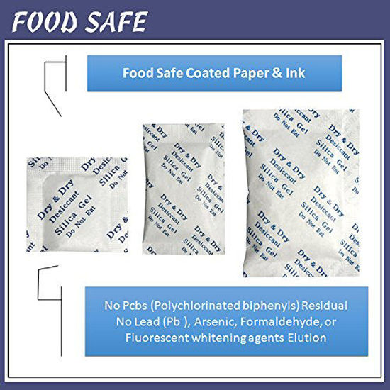 Picture of Dry & Dry 5 Gram [30 Packets] Premium Pure and Safe Silica Gel Packets Desiccant Dehumidifier Silica Gel Packs - Rechargeable (Food Safe) Moisture Absorber Desiccant Packets