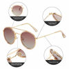 Picture of DUSHINE Small Round Double Bridge Sunglasses For Women Men Polarized 100% UV Protection